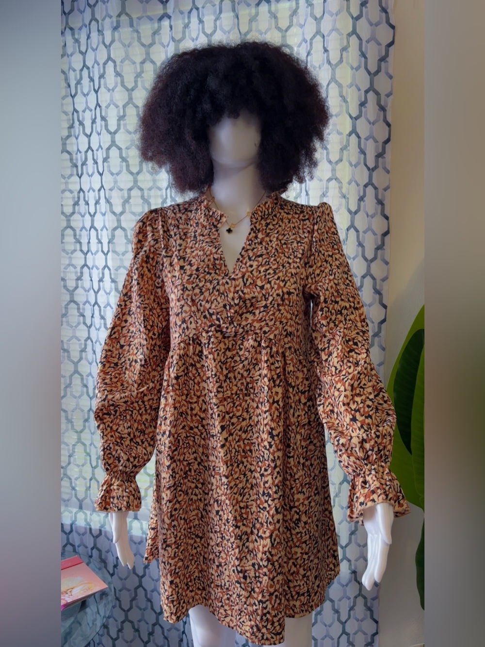 SHEIN Rust Multi Printed Mini Dress